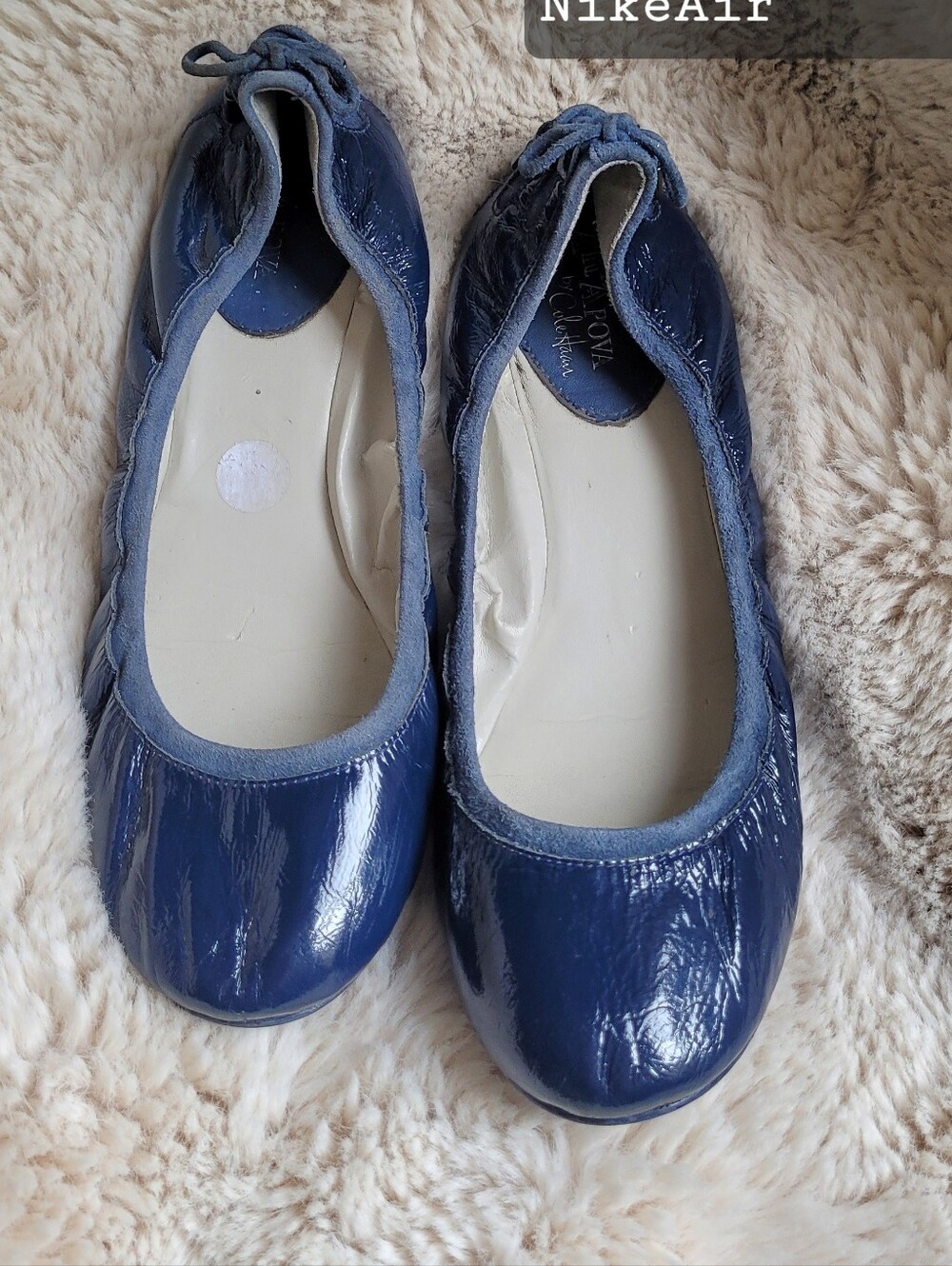 Cole Haan Navy Patent Leather Ballet Flats
